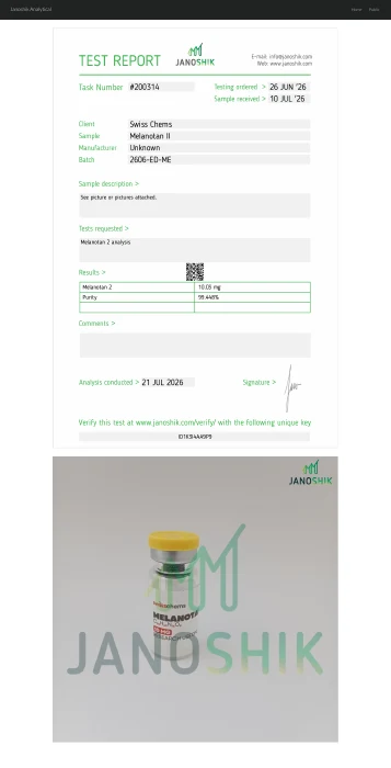 Melanotan II, 10mg lab report
