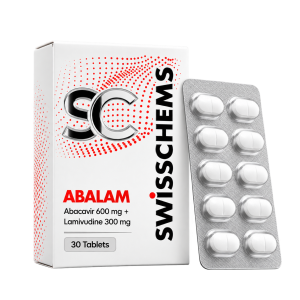 Abalam 600mg (Abacavir 600mg + Lamivudine 300mg, Hetero, 30 Tablets) — SwissChems