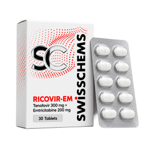 Ricovir-EM (Tenofovir 300mg + Emtricitabine 200mg, Mylan, 30 Tablets) — SwissChems
